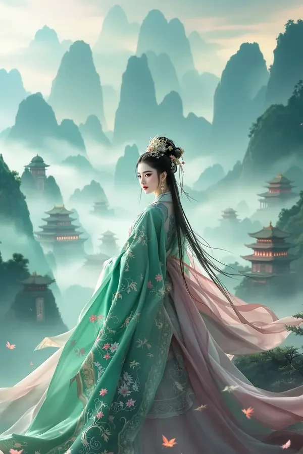 《古井里的将军夫人》短剧封面海报，古装题材